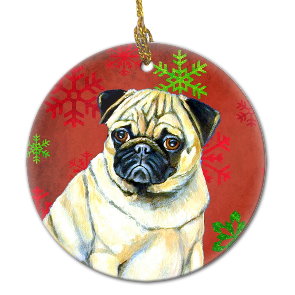 Multicolor Carolines Treasures LH9282-CO1 Basset Hound Winter Snowflake Holiday Ceramic Ornament