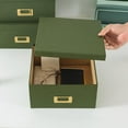 thumbnail image 2 of Green Kraft Paper Storage Boxes Set of 3 with Lids, 2 of 8