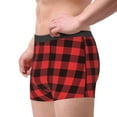 thumbnail image 2 of Uemuo Buffalo Plaid Red Black Pattern Men's Boxer Briefs,Trunk Anti-Chafing,Comfortable, Durable, and Stylish Underwear-Large, 2 of 9