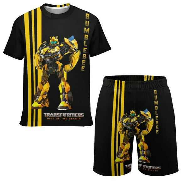 Kids Transformer T Shirt Set Graphic Short Set Summer Outfit Set for Boys Girls
