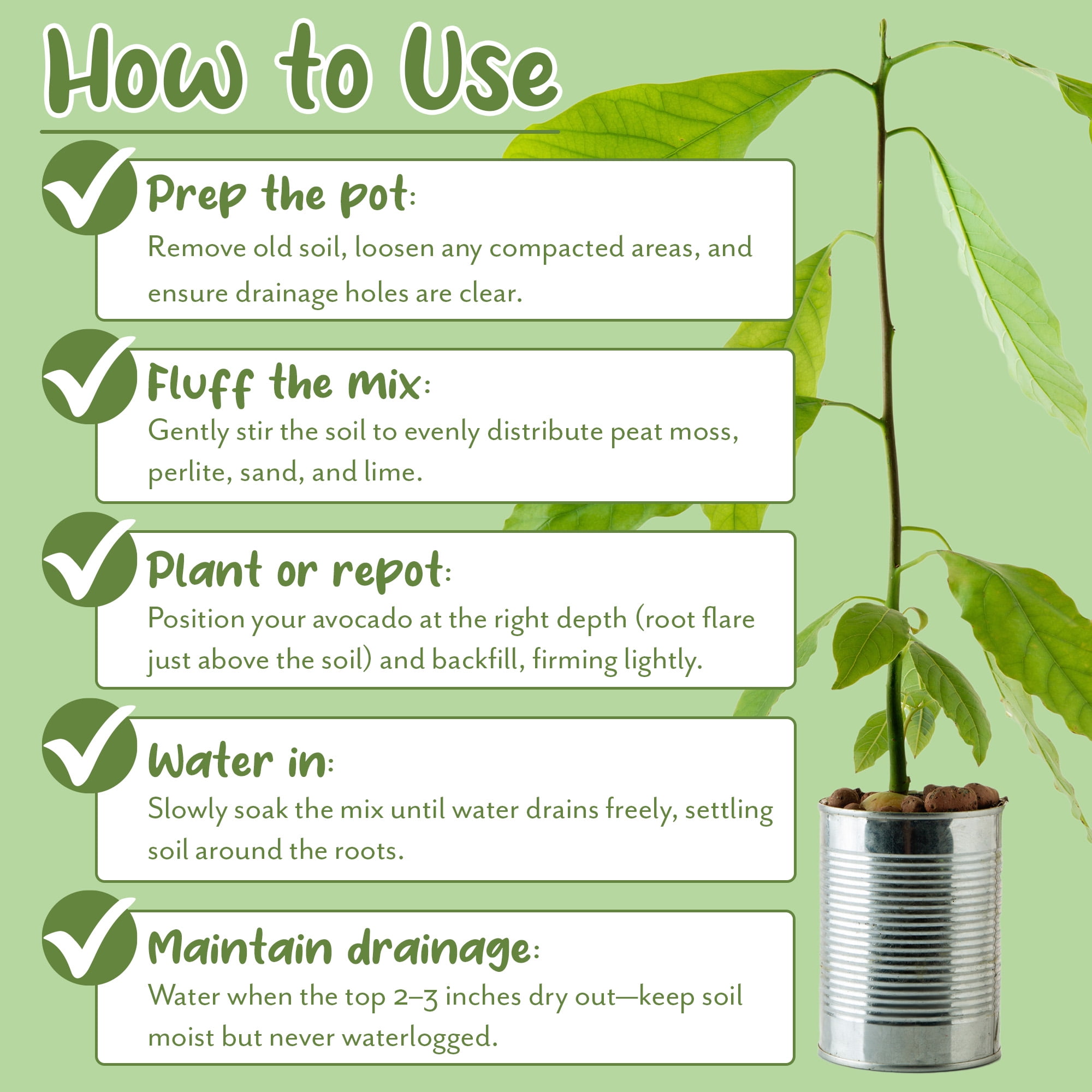 Avocado Tree Potting Soil Mix (12 Quarts), for Germinating, Growing and Repotting Avocado Plants
