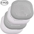 thumbnail image 3 of Juego de 2 protectores de desagüe de silicona con ventosas, para ducha, lavabo, bañera, blanco, gris, 3 of 5