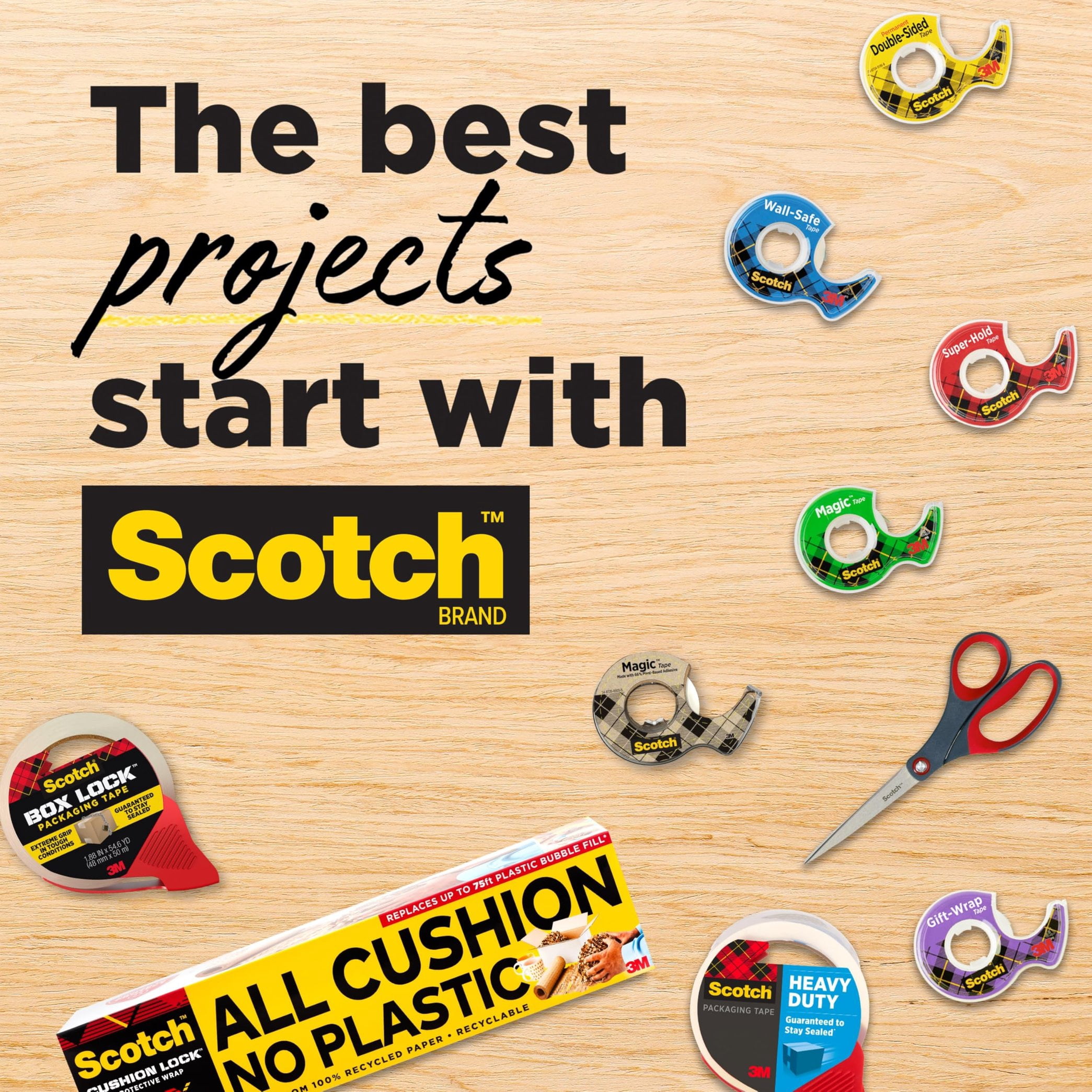 Scotch Heavy Duty Shipping Packaging Tape, 1.88 x 22.2 yd per Roll, 24 Rolls Clear, Strong Seal for Moving & Shipping Boxes