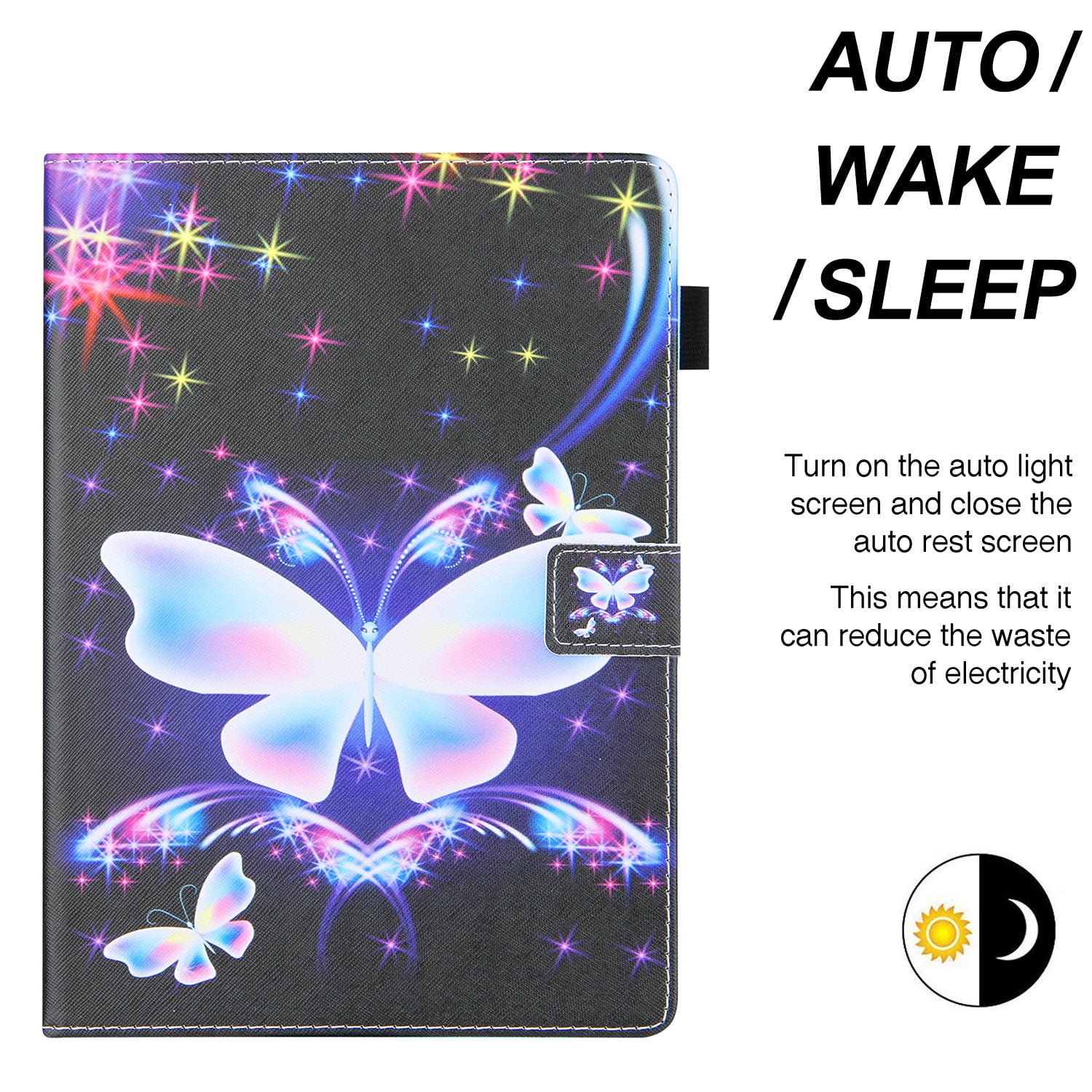 iPad Air 4th Gen Case 10.9", iPad Pro 11 Case 2021/2020/2018, Allytech PU Leather Slim Auto Sleep Wake Shockproof Kickstand Pencil Holder Case Cover for Apple iPad Air 4, iPad Pro 11,Butterfly