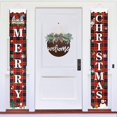 thumbnail image 2 of Corona de puerta delantera del Día de San Patricio, señal de bienvenida, decoración de primavera, cartel colgante redondo de madera, decoración de puerta delantera de granja Rojo Verde, 2 of 5