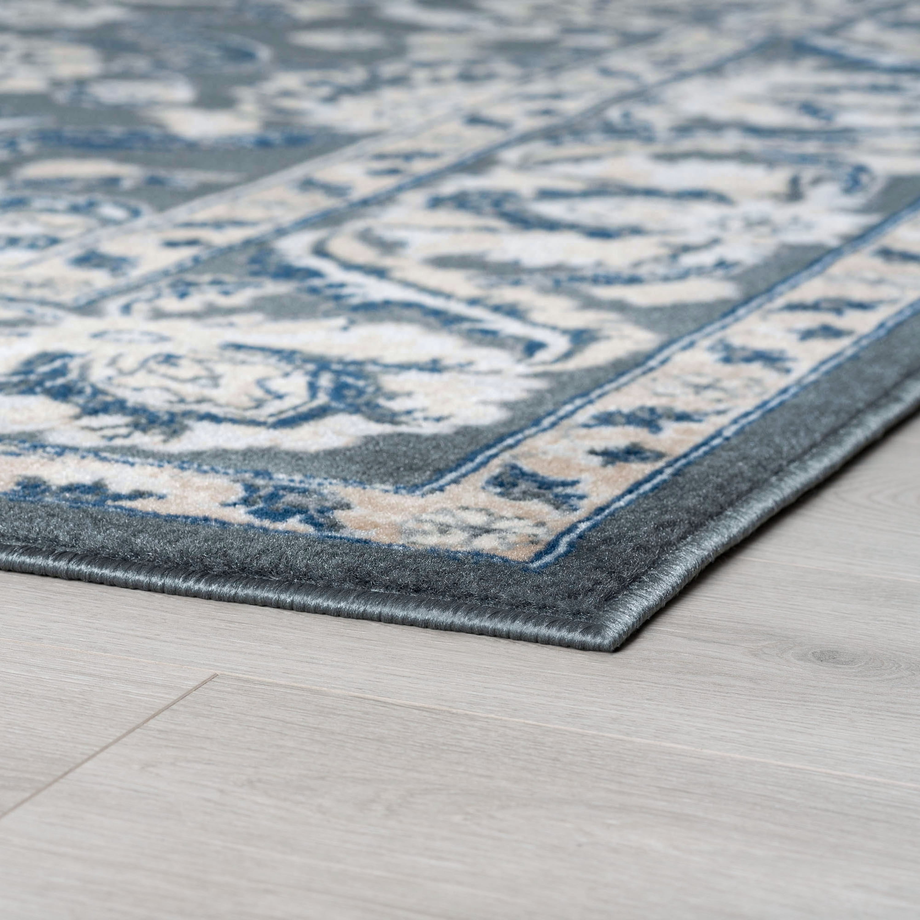 Madison Traditional 4' x 5' Gray Polypropylene Indoor Area Rug