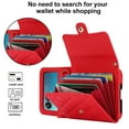thumbnail image 6 of Phone Case for Motorola Razr 2024, Wallet Cover with RFID Blocking Card Slots, Crossbody Wrist Strap Stand PU Leather Kickstand Cover Magnetic Clasp for Motorola Razr 2024, Red, 6 of 8