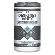 Designer Protein Native Whey Isolate Protein Powder, Vanilla Milkshake, 32g Protein, 1.85 Lb