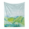 thumbnail image 1 of Rural Soft Flannel Fleece Throw Blanket, Panoramic Agricultural Fields and Hills Meadows, Cozy Plush for Indoor and Outdoor Use, 70" x 90", Baby Blue Pale Green, by Ambesonne, 1 of 5