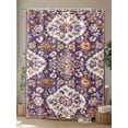 thumbnail image 4 of Boanket Polyester Fabric Purple Boho Shower Curtain, Country Retro Tribal Southwest Pattern Waterproof Bathtub Curtain Bathroom Decor Set with Hooks 72 x 84 Inches,, 4 of 6
