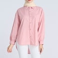 thumbnail image 3 of Fesfesfes Womens Yellow Tshirt Women Solid Color Lapel Casual Long-Sleeved Pocket Shirt Ladies Tops Free Size(US:4-10), 3 of 6