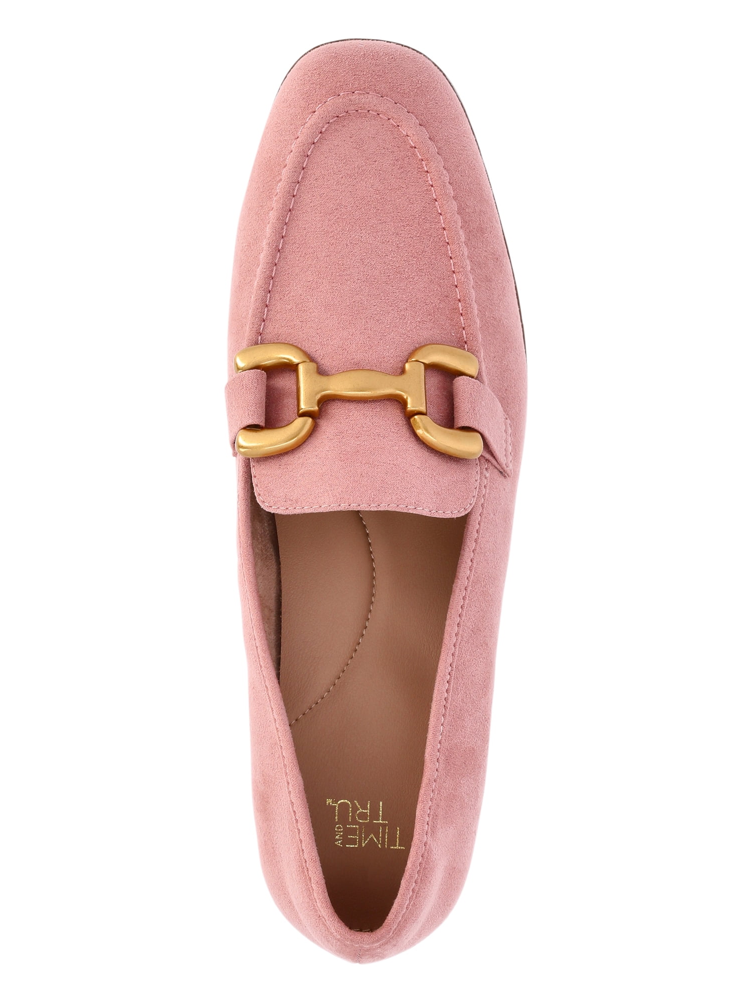 Time and Tru Women's Faux Leather Buckle Loafers