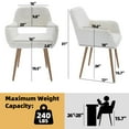 thumbnail image 3 of Faux Fur Desk Chair for Home Office, No Wheels Armchair with Hollow Backrest, Plush Vanity Chair for Dressing Room, Sturdy Wood Frame and Metal Legs, White, 3 of 6