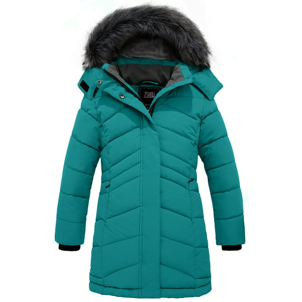 ZSHOW Girls' Puffer Coat Hooded Winter Coat Warm Fleece Lined Puffer ...