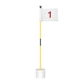 thumbnail image 3 of KINGTOP Miniature Golf Flagstick, Practice Putting Green Flags for Yard, Golf Pin Flag Hole Cup Set, Portable 2-Section Design, 3ft Flagpole, White Flag Numbered #1, Indoor | Outdoor, 3 of 4