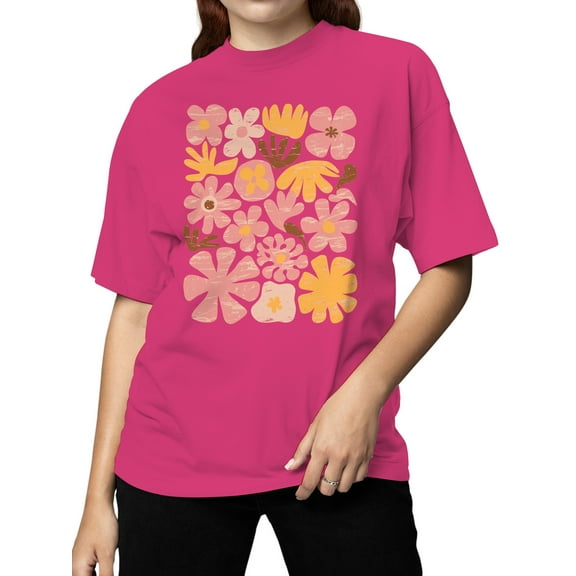 Retro Floral Art Print Women's T-shirt