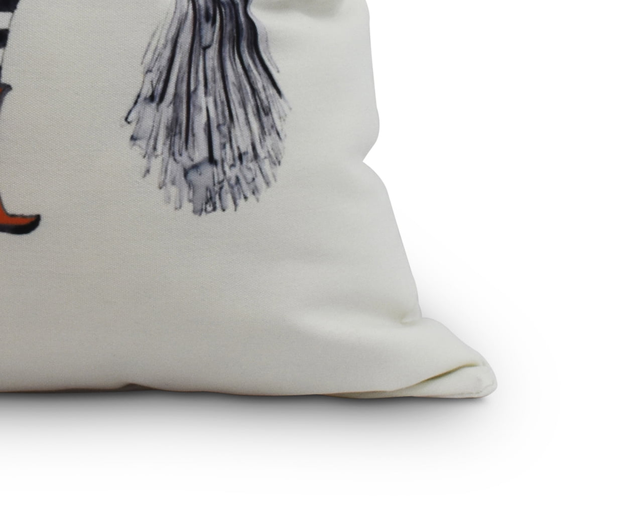 Esmerelda 18 Inch Cream Halloween Print Decorative Throw Pillow
