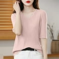 thumbnail image 3 of Kaemgyyd Sweaters for Women Spring Trendy Loose Fit Half Sleeve Tops V Neck Casual Lightweight Pullover Shirts Blouses, 3 of 3