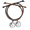 thumbnail image 2 of Local Planetary Trajectories Solar System Bracelet Double Leather Rope Wristband Couple Set Gift, 2 of 2