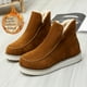 thumbnail image 3 of Botas de nieve de invierno para mujer, botas de algodón de suela gruesa y tacón plano de talla grande, botas cortas cálidas de color liso para mujer, 3 of 5