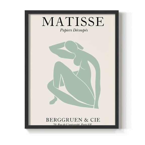 Matisse DII Framed Print in Black Solid Wood Framed Print No Nail Hanging