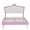 Pink, variant on Bellemave Twin Size Upholstered LED Bed Frame, Princess Platform Bed with Crown Headboard, Pink Cute Girls Full Beds with Wooden Slats Support, No Box Spring Needed-Pink