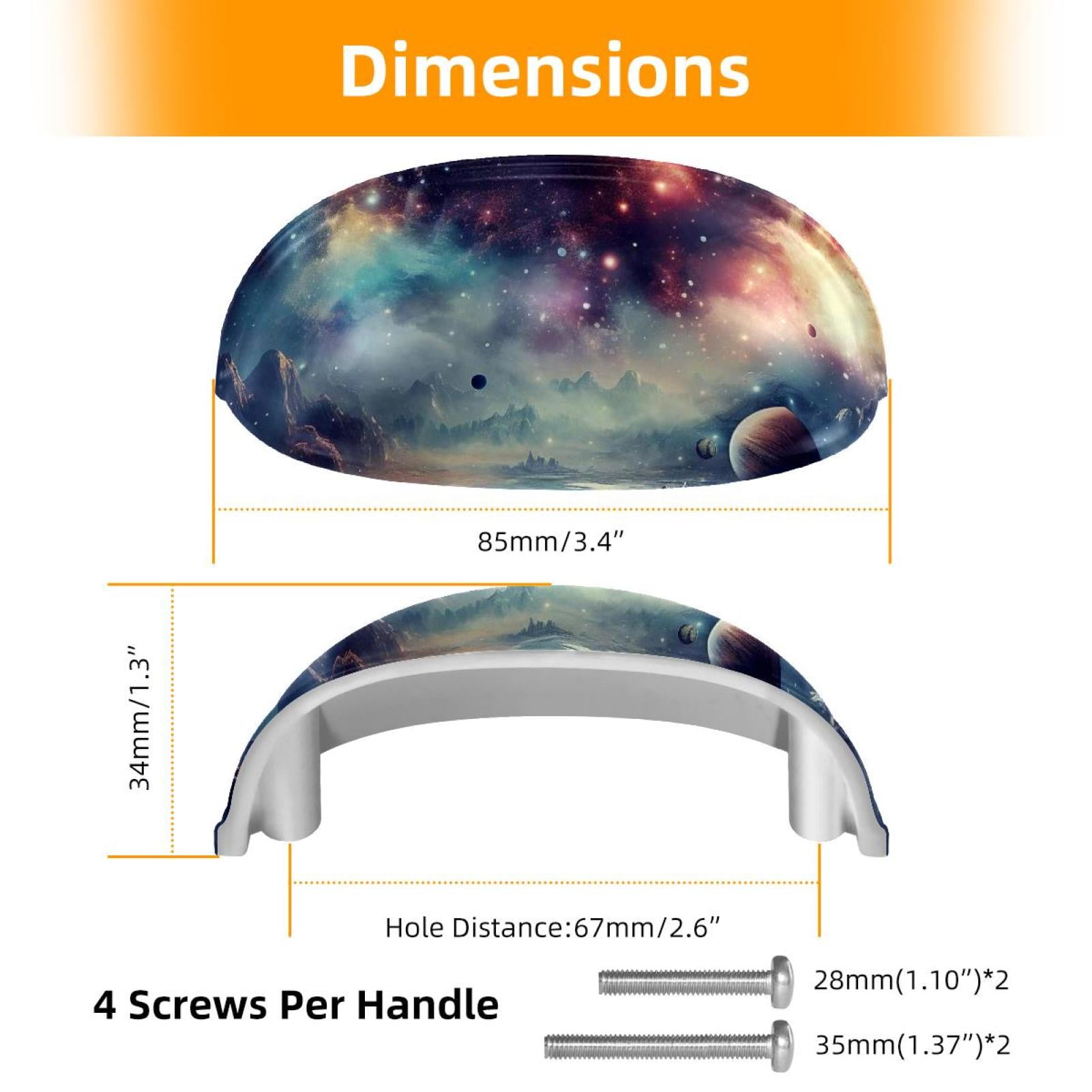 4 PCS Cabinet Cup Pull Galaxy Drawer Handles with Screws for Cabinet Dresser Kitchen Home Hardware Decor