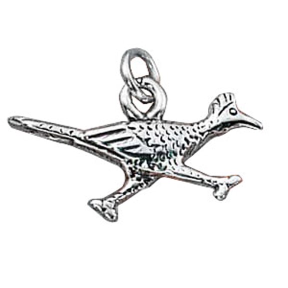 Sterling Silver 16" .8mm Box Chain 3D Roadrunner Bird Pendant Necklace
