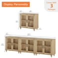 thumbnail image 5 of WAMAPT Sideboard Buffet Cabinets with 6-Glass Door, Kitchen Storage Cabinets, Wood Coffee Bar Tables with Adjustable Shelf, Accent Sideboard Storage Cabinet Table Dining Room, Living Room,Oak (3 PCS), 5 of 7