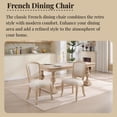 thumbnail image 5 of Noble House French Country Dining Chairs with Cushion Back and Carved Wood Frame for Living Room, Beige, Set of 2, 5 of 13