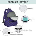 thumbnail image 4 of Blue and Black Checkered Pattern Backpack for School, Cute School Bag with Adjustable Shoulder Straps and Padded Back, 13.4"x11"x4.7", 4 of 5
