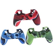 Angle View: Camouflage Red Camouflage Silicone Case Skin Grip Cover For Playstation 4 PS4 Controller