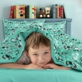 thumbnail image 3 of PiccoCasa 5Pcs Kids Comforter Set Bed in Bag Bedding Set for Full Size Bed, Green Monster Pattern, 3 of 10