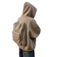 thumbnail image 6 of WTOBBY Men's Hooded Pullover Sweatshirt Jacket, Lightweight Zippered Design with Backpack Style, Casual Campus and Sportswear for Athletic Activities,Coffee 3XL, 6 of 7