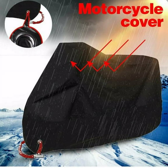 Buytoshop 3XL All Season Universal Waterproof Sun Outdoor Protection Motorcycle Cover with Heavy Duty,Black