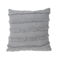 thumbnail image 2 of Laddha Home Designs Loomed Over Tufted Striped Cotton Throw Pillow Cover - 20" - Gray, 2 of 7