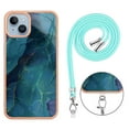 thumbnail image 6 of Mantto for iPhone 13 Case, with Lanyard Adjustable Strap, Marble Pattern Soft TPU Bumper Hard PC Back Shockproof Protective Glossy Stylish Durable Phone Case for Women Girls,Green, 6 of 7