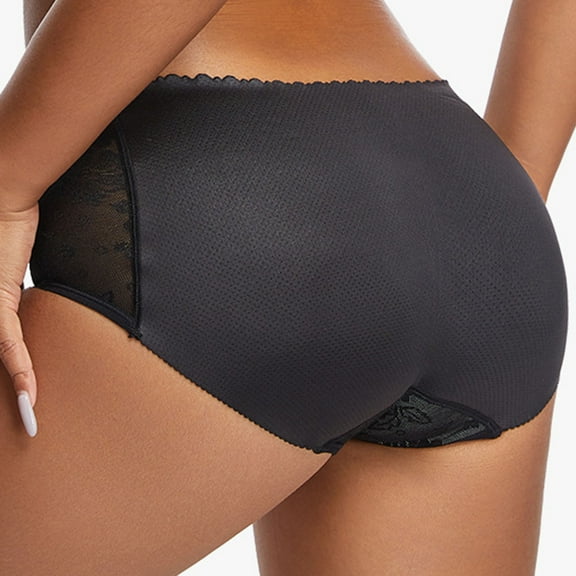 YWDJ Womens Shaping Briefs Underwear Breathable Lightweight No Show Fashion Breathable Soft Stretch Panties Underwear With Belly Briefs Black L