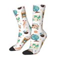 thumbnail image 1 of Balery Travel1 Calcetas Largas con Estampado para Hombre y Mujer – Suaves y Transpirables, Talla Única (US 5-11), 1 of 6