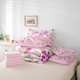 thumbnail image 5 of Homewish Fashion Flower Floral Twin Bedding Sets 7-Piece, Pink Watercolor Art Bedding Comforter Set, Rustic Cherry Blossoms Reversible Sheet Sets, Luxury Bedroom Decor, 5 of 7