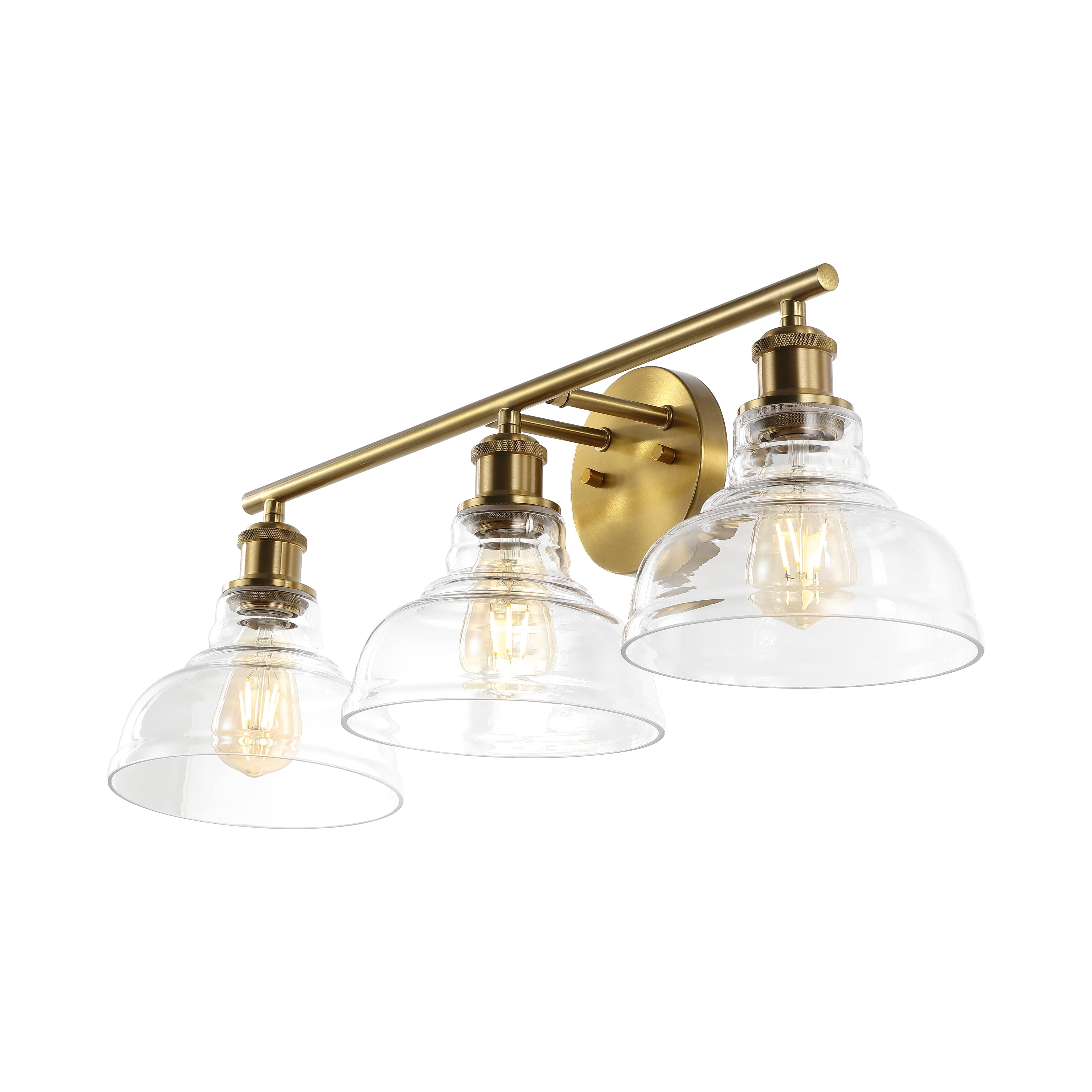 Safavieh Calyna 3-Light 27.25" Industrial Iron Sconces, Gold