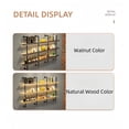 thumbnail image 4 of 39in Large Wall Mounted Wine Rack, 3 Tier Industrial Pipe Shelf Rustic Wood Shelves, Wall Bar Shelves for Liquor Bottles Display Storage Organizer for Dining Room(Walnut, No Lights), 4 of 6