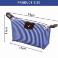thumbnail image 2 of Waterproof nylon toilet bag for skin care products, simple suitcase, laundry, striped Jiaozi cosmetic bag blue, 2 of 5