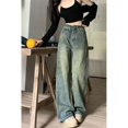thumbnail image 1 of Pantalones vaqueros Retro Chic para mujer, pantalón informal, holgado, pierna ancha, Vintage, recto, elegante, oficina, dama, salvaje, moda Y2K, 1 of 5