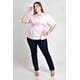 thumbnail image 4 of Blusa manga corta con lazos Roman Fashion /Tallas Extras, 5122 (Rosa) rosa 42, 4 of 7