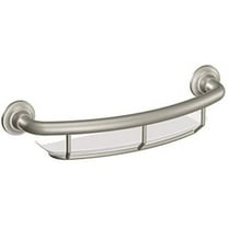 Moen Designer Grab Bar with Integrated Shelf - Brushed Nickel - Bathroom, Removable, Wall Mount