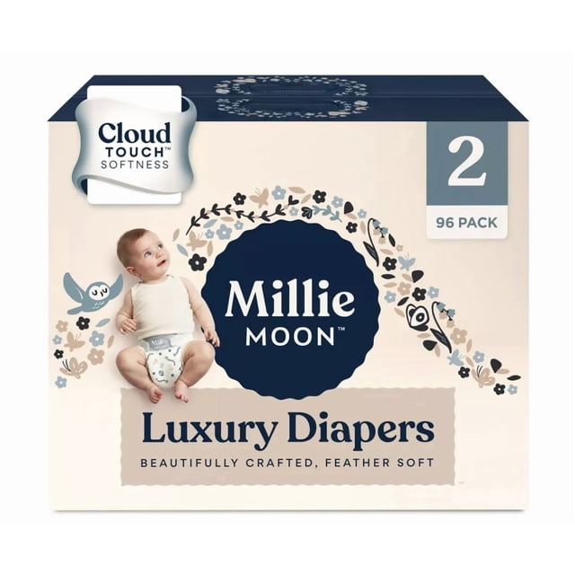 Pañales desechables de lujo talla 2, paquete de 96