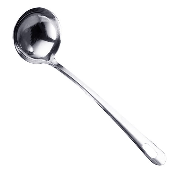 Hariumiu Soup Ladle Colander Spoon High Temperature Resistant Long Handle Stainless Steel Hanging Hot Pot Scoop for Kitchen-Soup Ladle