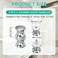 thumbnail image 2 of Uxcell Glass Shower Door Handle, Back-to-Back Shower Door Knob for Bathroom Sliding Silver, 2 of 7