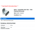 thumbnail image 2 of Relay - Compatible with 1964 - 1969 Plymouth Barracuda 1965 1966 1967 1968, 2 of 2